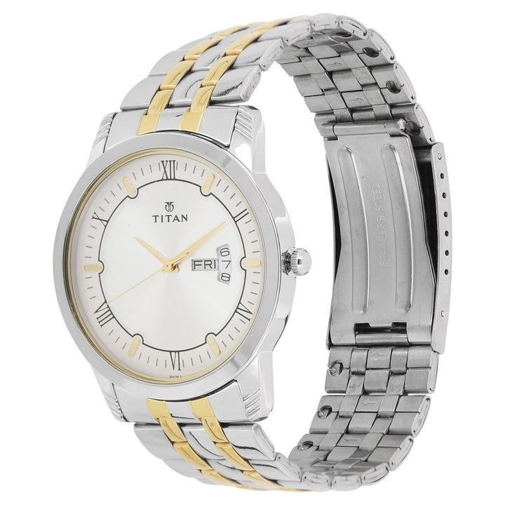 Titan Karishma 40mm Silver Dial Day Date Two-Tone Stainless Steel Bracelet Men&