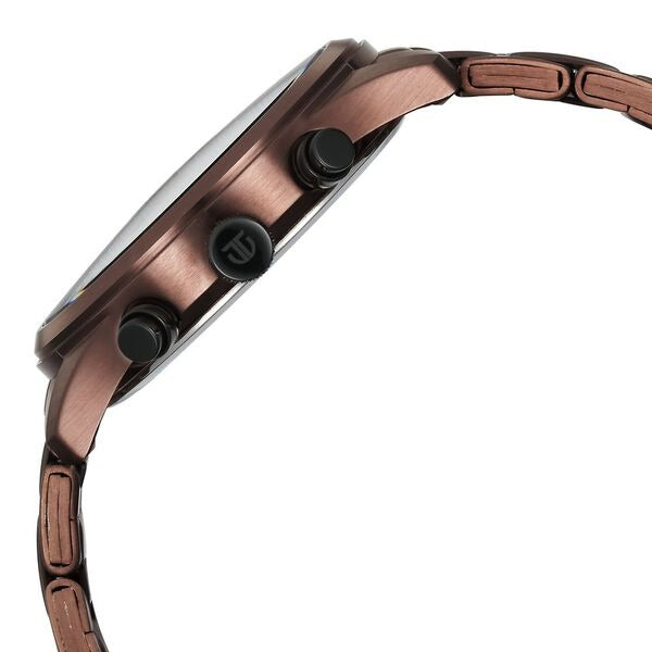 Titan Neo Splash 42mm Black Dial Multifunction Brown Stainless Steel Bracelet Men&