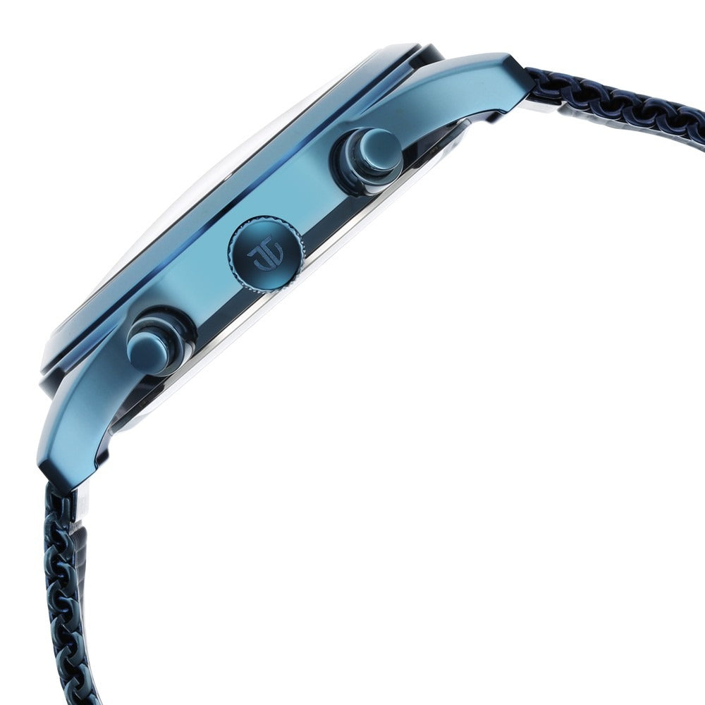 Titan Neo Splash 42mm Blue Dial Multifunction Blue Mesh Stainless Steel Bracelet Men&