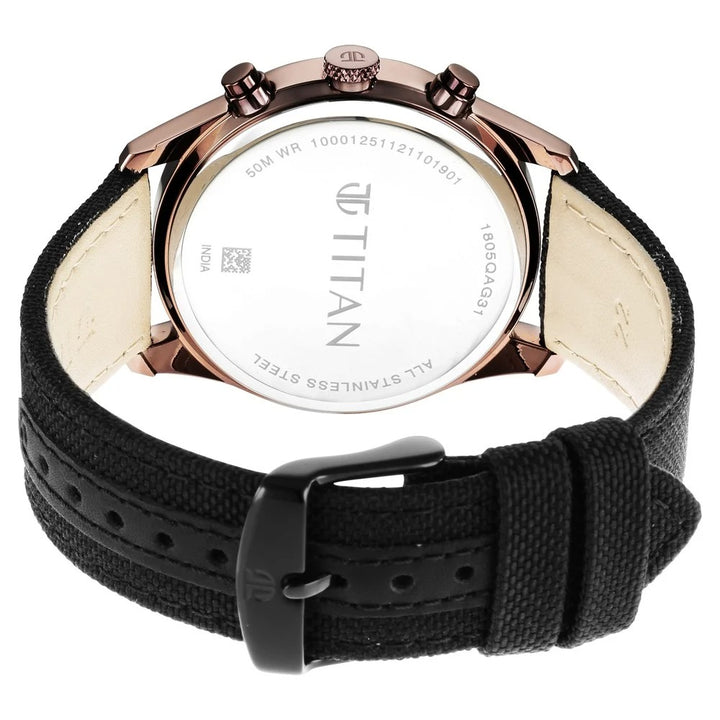 Titan Neo Splash 42mm Black Dial Date Black Fabric Strap Men&