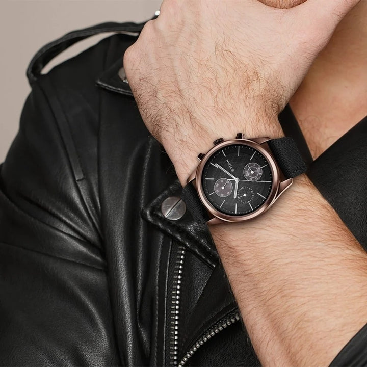 Titan Neo Splash 42mm Black Dial Date Black Fabric Strap Men&