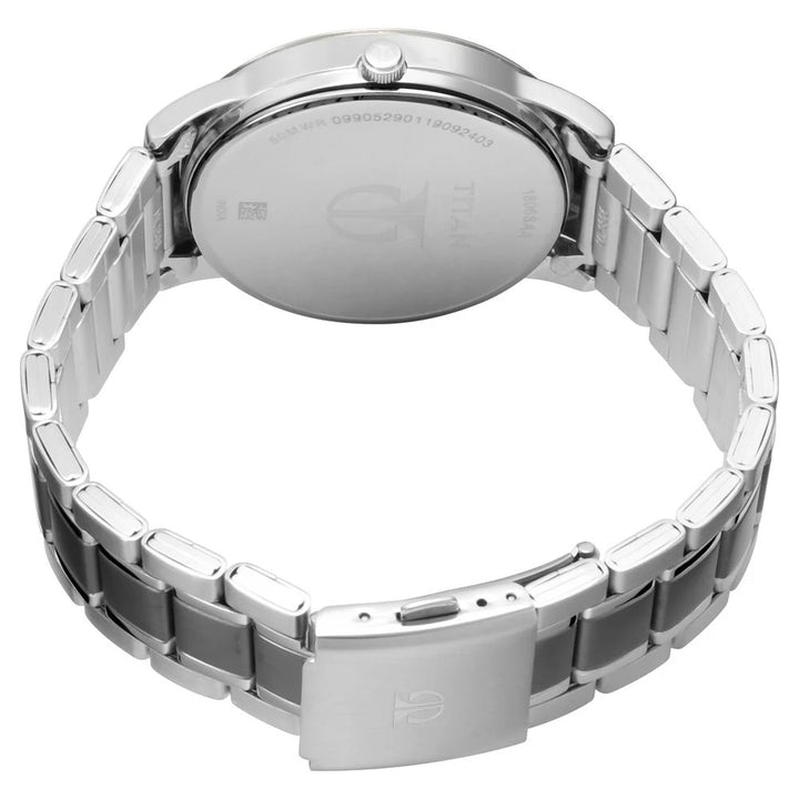 Titan Workwear 42mm Anthracite Dial Date Silver Stainless Steel Bracelet Men&