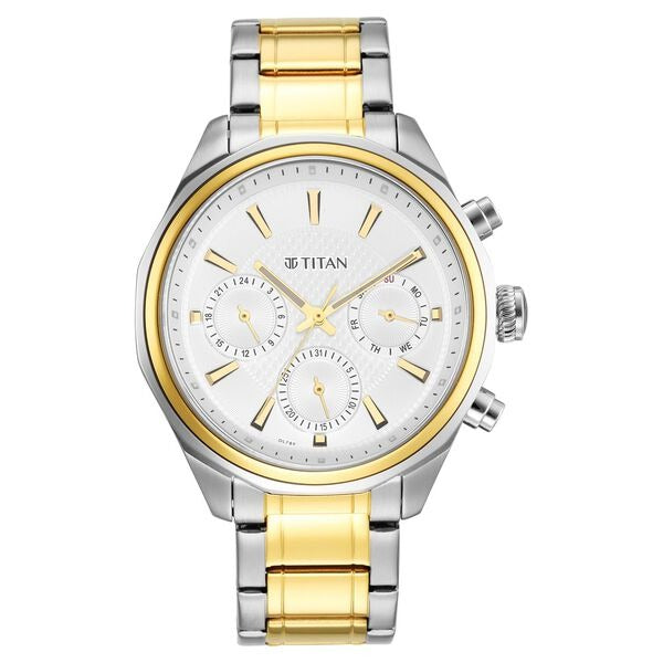Titan Regalia Opulent 42.5mm Silver Dial Multifunction Silver Stainless Steel Bracelet Men&