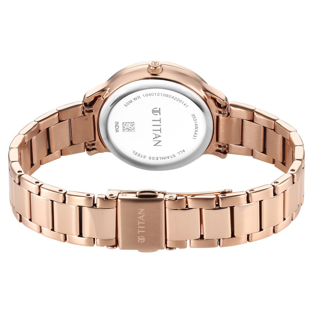 Titan Glamour Rose Gold Mother of Pearl Dial Women&