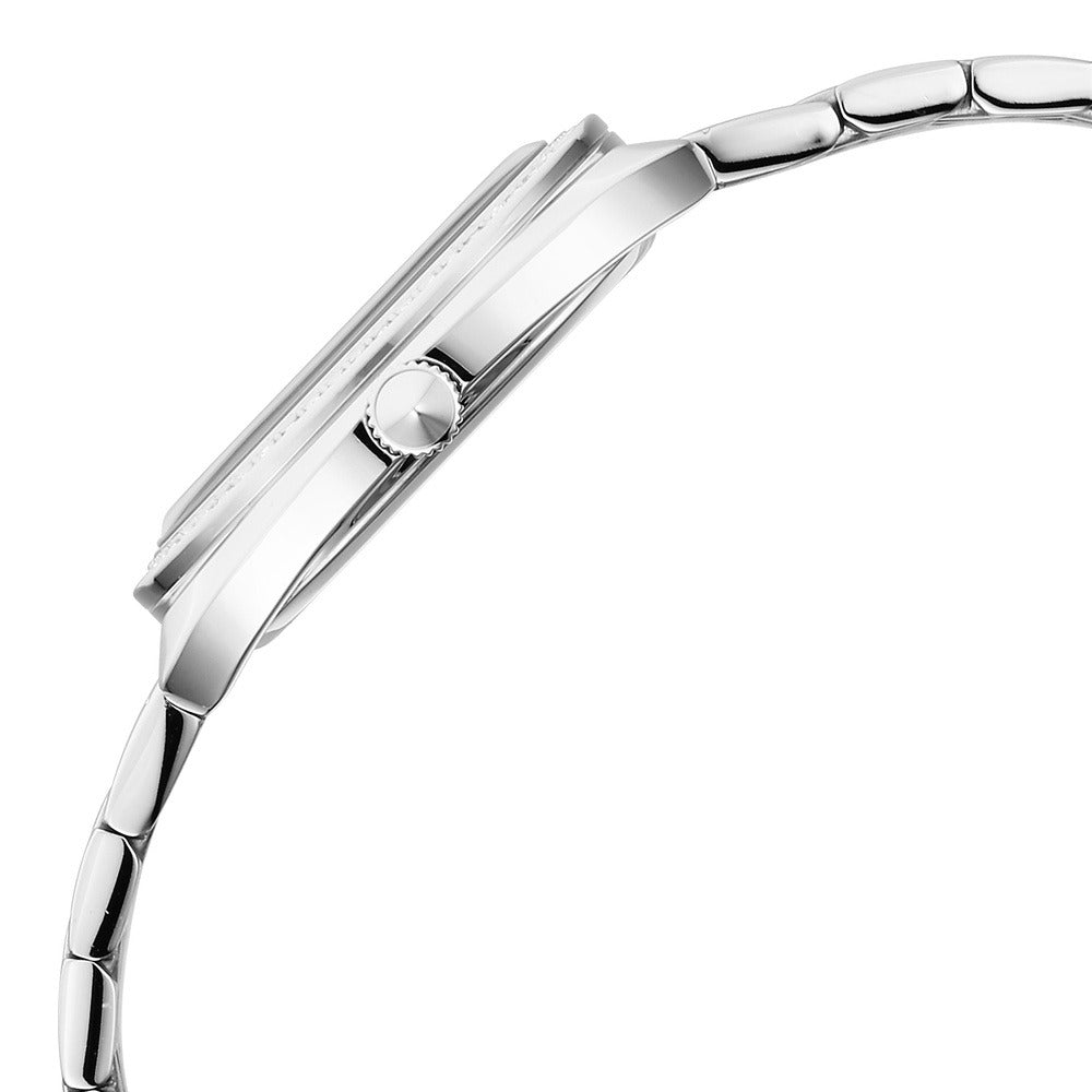 Titan Purple Glamour Blue Dial Silver Bracelet Women&
