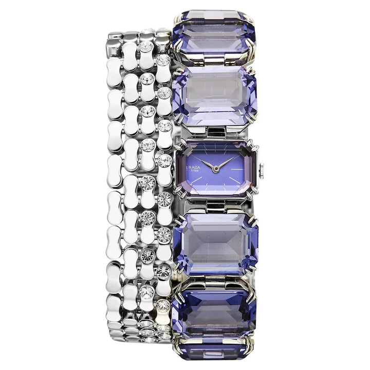 Titan Raga Cocktails Blue Dial Crystal Bracelet Women&