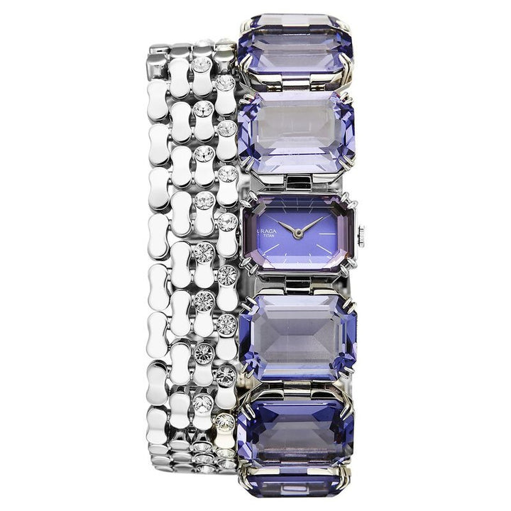 Titan Raga Cocktails Blue Dial Crystal Bracelet Women&