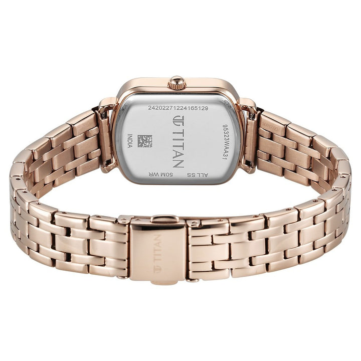 Titan Purple Metro Red Dial Rose Gold Crystal Women&