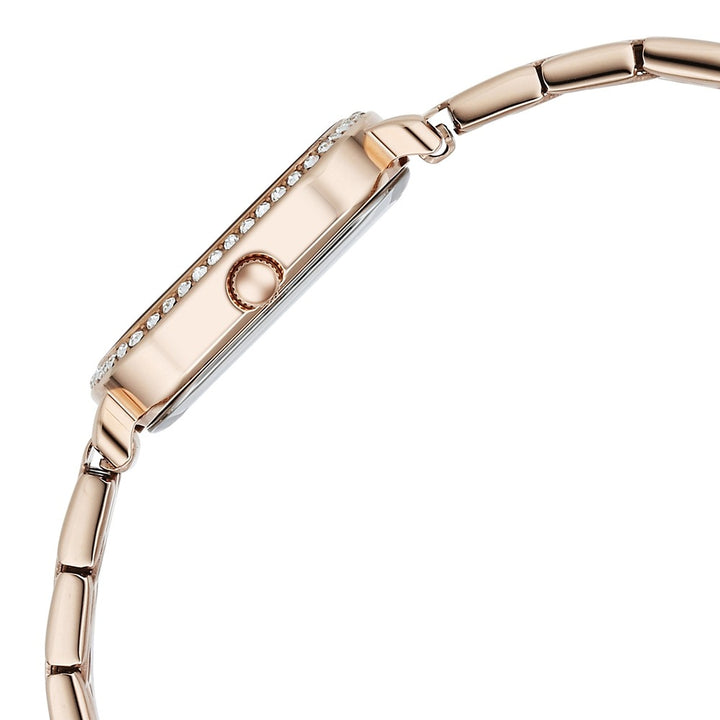 Titan Purple Metro Red Dial Rose Gold Crystal Women&
