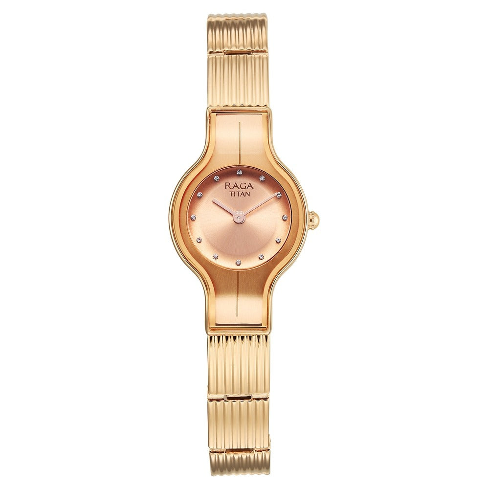 Titan Raga Glimmers Rose Gold Mother of Pearl Women&