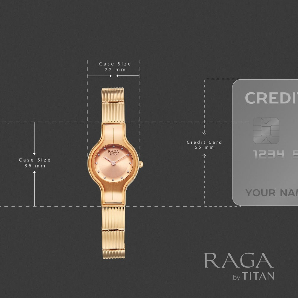 Titan Raga Glimmers Rose Gold Mother of Pearl Women&