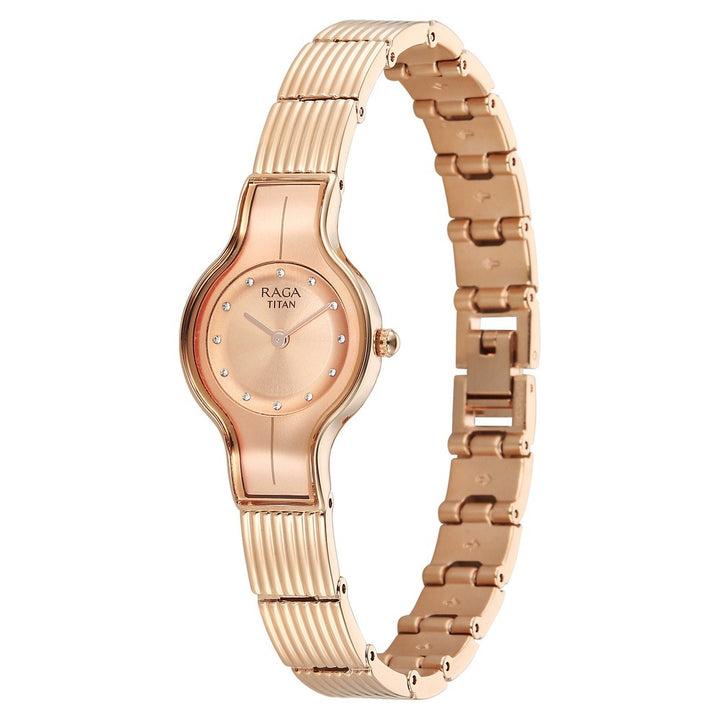 Titan Raga Glimmers Rose Gold Mother of Pearl Women&