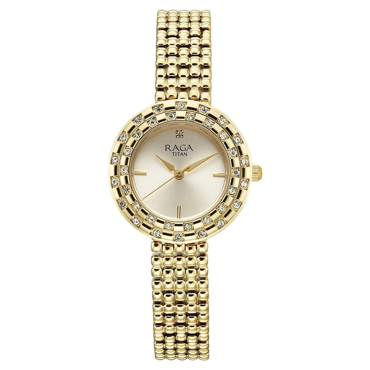 Titan Raga Showstopper Champagne Dial Date Women&