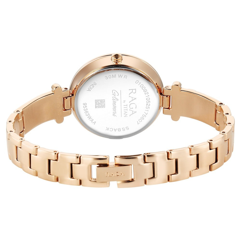 Titan Raga Glimmers Mother of Pearl Rose Gold Bracelet Women&