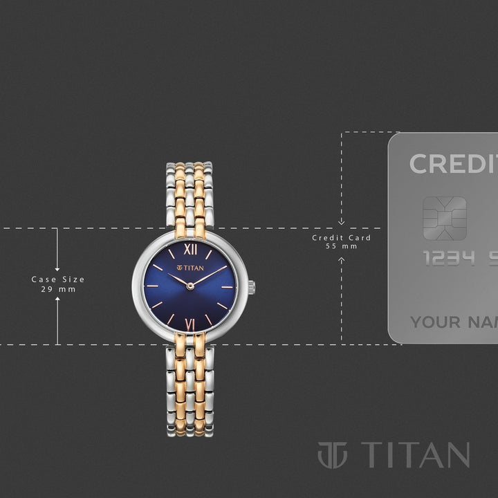 Titan Workday Wonders Blue Dial Stainless Steel Women&