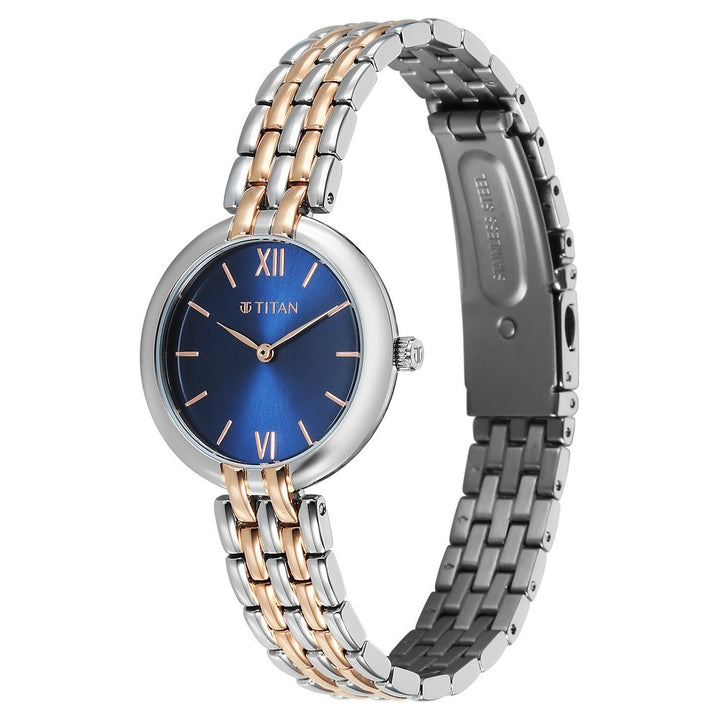 Titan Workday Wonders Blue Dial Stainless Steel Women&