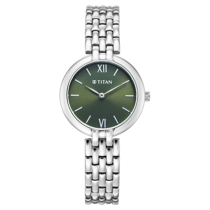 Titan Workday Wonders Green Dial Stainless Steel Women&