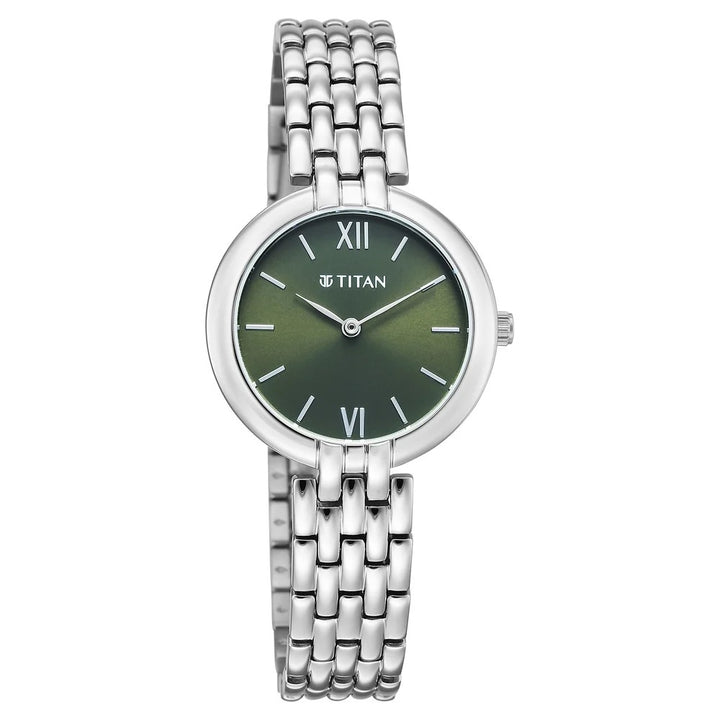 Titan Workday Wonders Green Dial Stainless Steel Women&