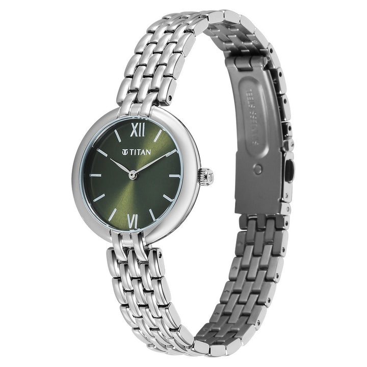 Titan Workday Wonders Green Dial Stainless Steel Women&