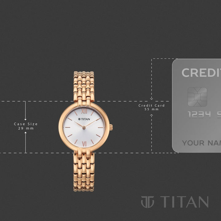 Titan Workday Wonders Silver Sunray Dial Stainless Steel Women&