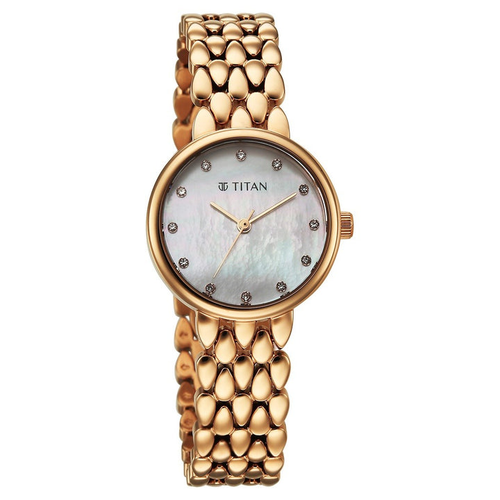 Titan Glamour Mother of Pearl Rose Gold Bracelet Women&