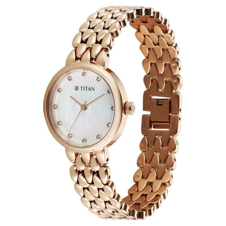 Titan Glamour Mother of Pearl Rose Gold Bracelet Women&