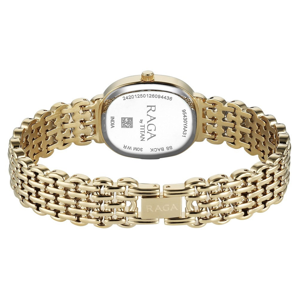 Titan Raga Spotlight Blue Dial Gold Bracelet Women&