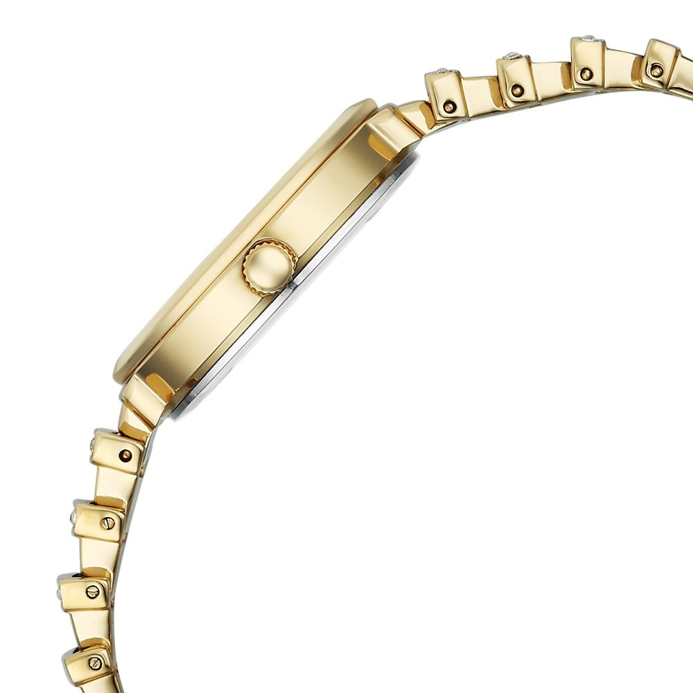 Titan Raga Spotlight Silver Dial Gold Bracelet Round Women&