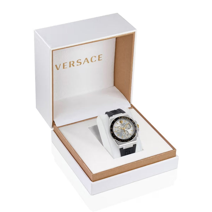 Versace Extreme Logo Chrono VE7H00123 White Dial Stainless Steel Men&
