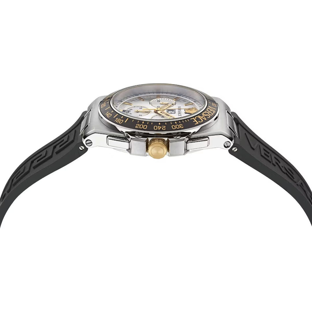 Versace Extreme Logo Chrono VE7H00123 White Dial Stainless Steel Men&