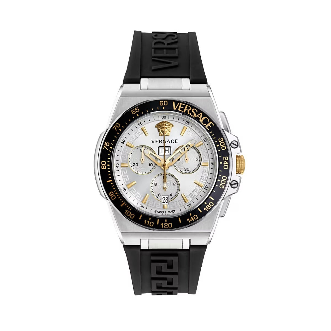 Versace Extreme Logo Chrono VE7H00123 White Dial Stainless Steel Men&