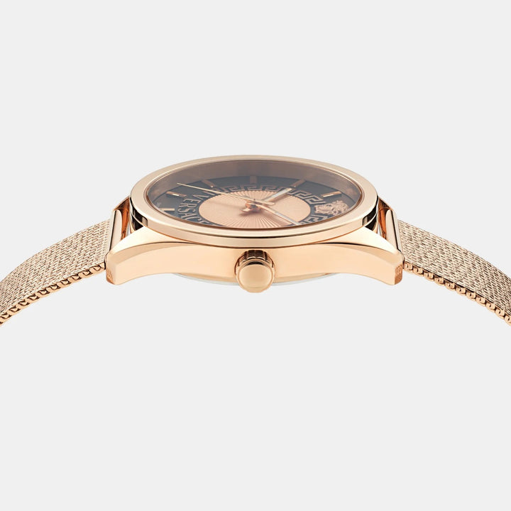 Versace New V-Circle VE8A00524 Black Dial Gold PVD Stainless Steel Women&