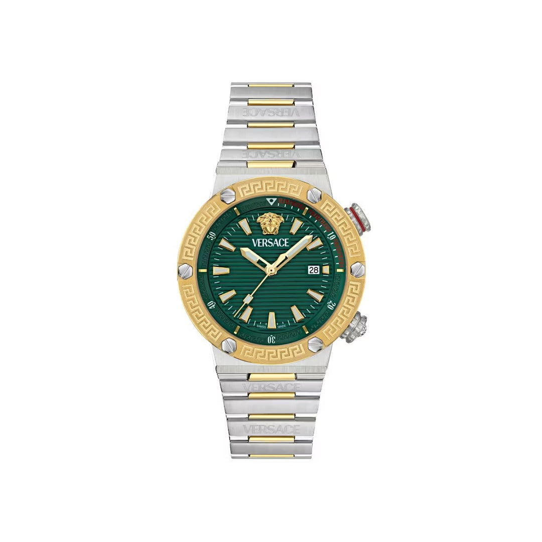 Versace Greca Logo VE8G00524 green Dial Gold PVD Stainless Steel Men&