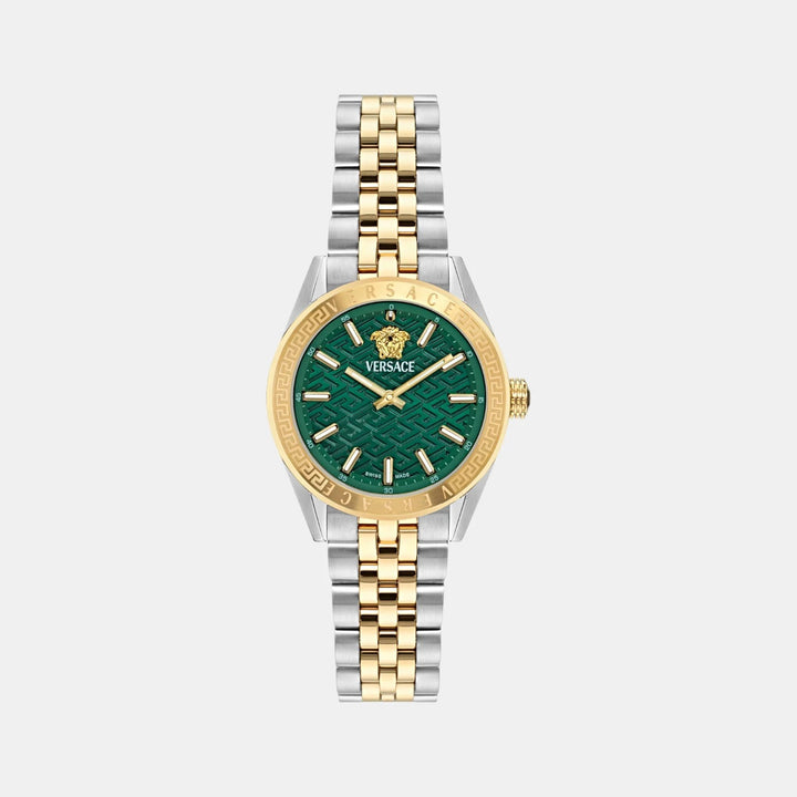 Versace V-Code VE8I00424 Green Dial Stainless Steel Women&