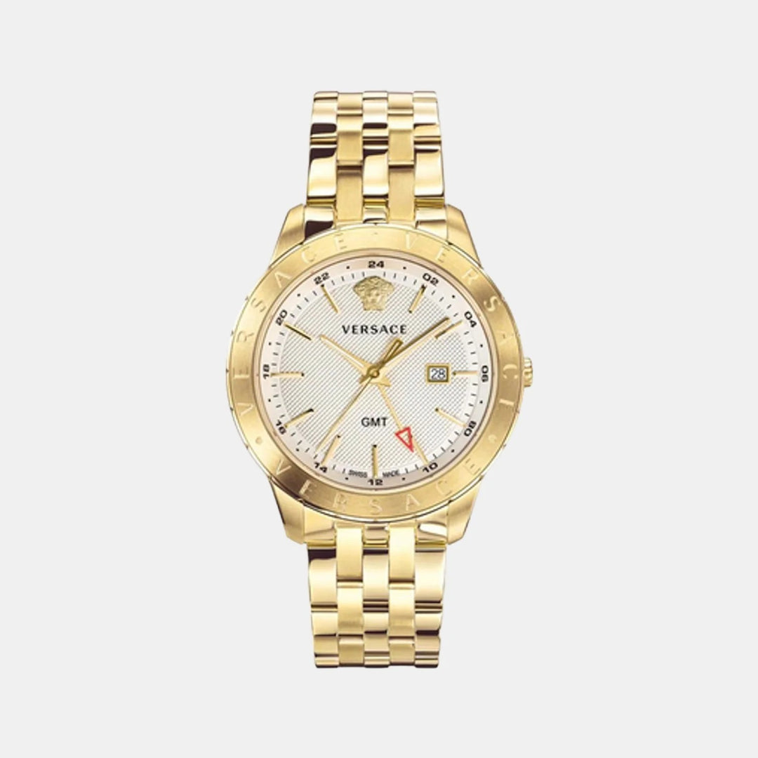 Versace Glaze VEBK00518 Champagne Dial Silver PVD Stainless Steel Men&