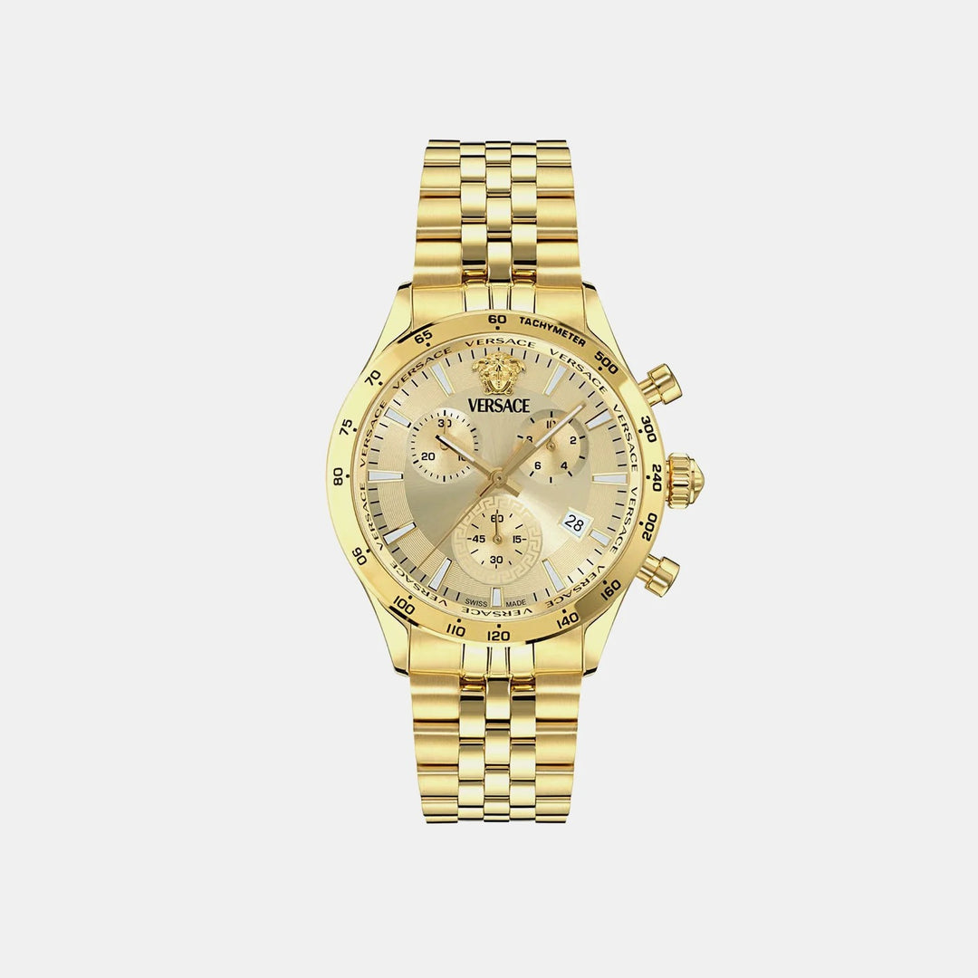 Versace Hellenyium VECFA0424 Gold Dial Stainless Steel Men&