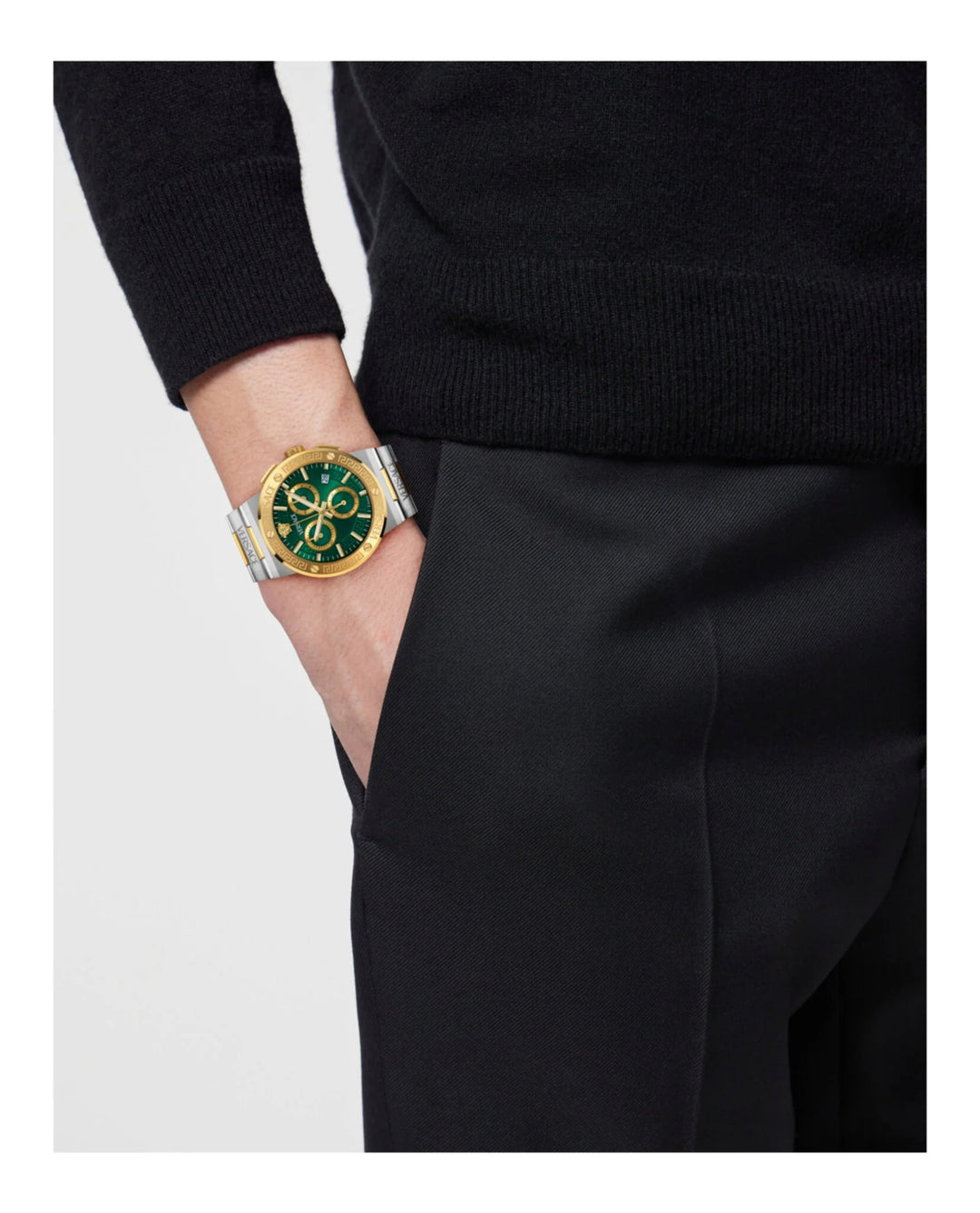 Versace VEKMA0425 Green Dial Stainless Steel Men&