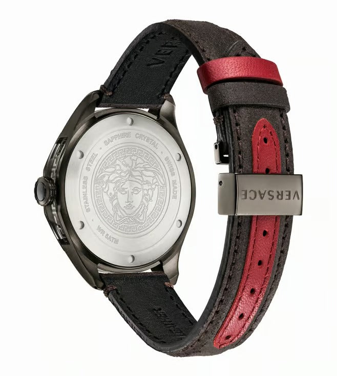 Versace Glaze VERA00418 Black Dial leather Mens&
