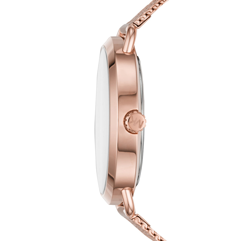Michael Kors Portia MK3845 Gold-Tone Pavé Heart Dial Women&