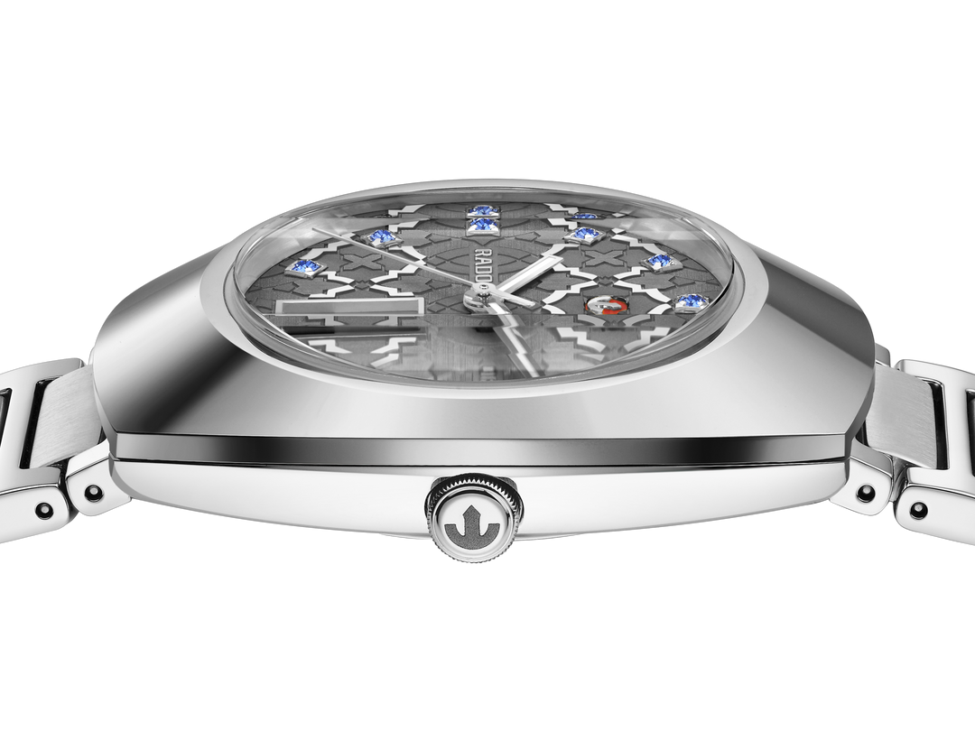 Rado DiaStar Original 38mm Mosaic Dial Blue Crystals Stainless Steel Automatic