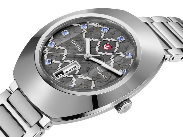 Rado DiaStar Original 38mm Mosaic Dial Blue Crystals Stainless Steel Automatic