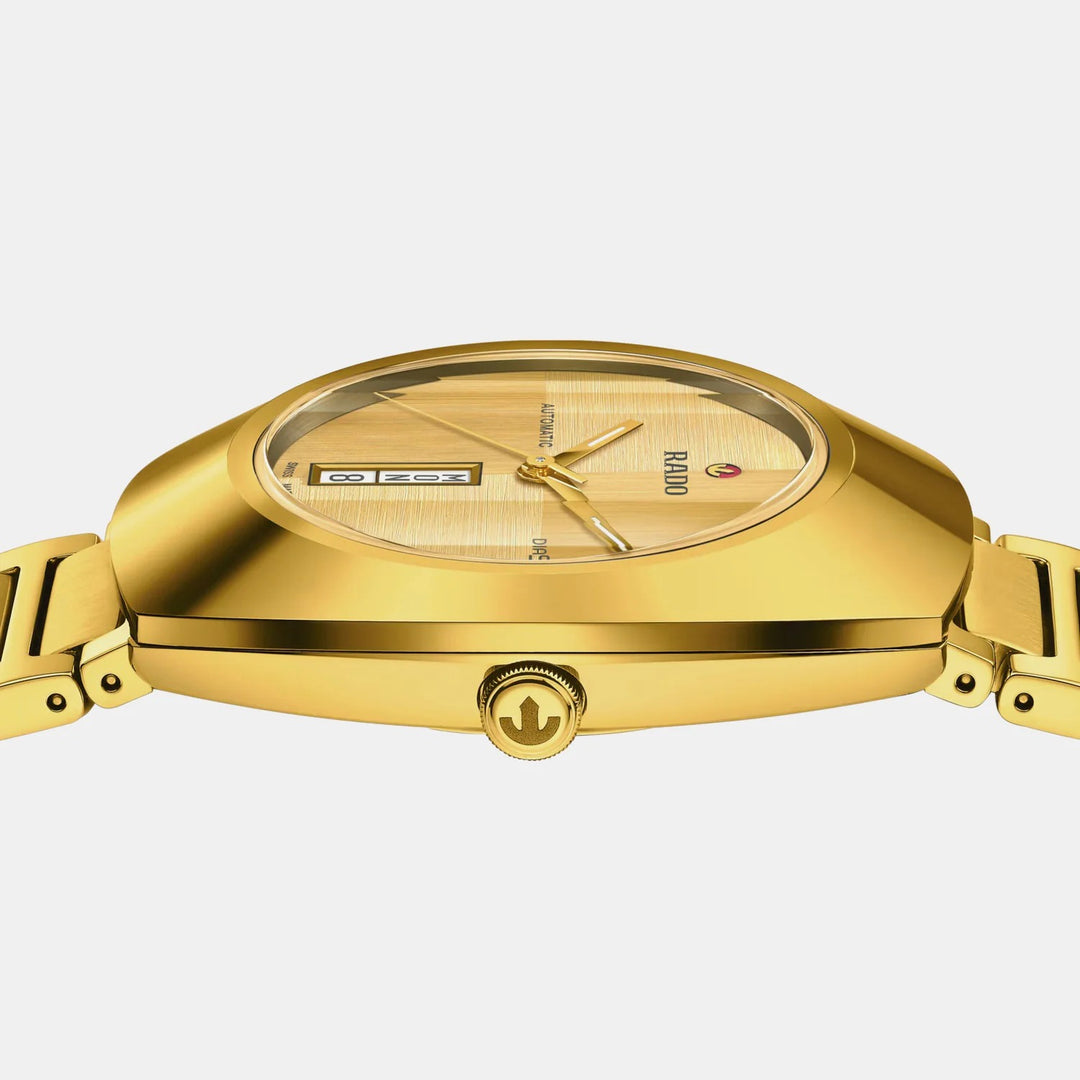 Rado DiaStar Original 38mm Gold Dial Gold-Tone Stainless Steel Bracelet Automatic