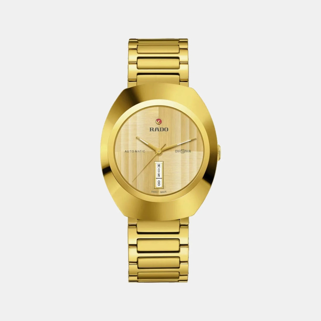 Rado DiaStar Original 38mm Gold Dial Gold-Tone Stainless Steel Bracelet Automatic