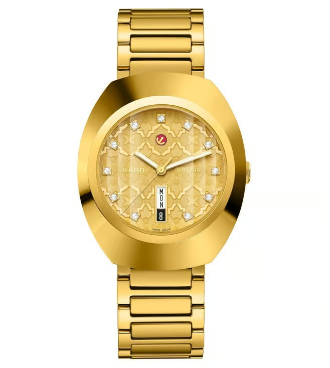 Rado DiaStar Original 38mm Gold Dial CZ Markers Yellow Gold PVD Bracelet Automatic