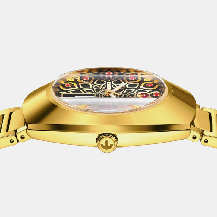 Rado DiaStar Original 38mm Black Dial Yellow Gold PVD Bracelet Automatic