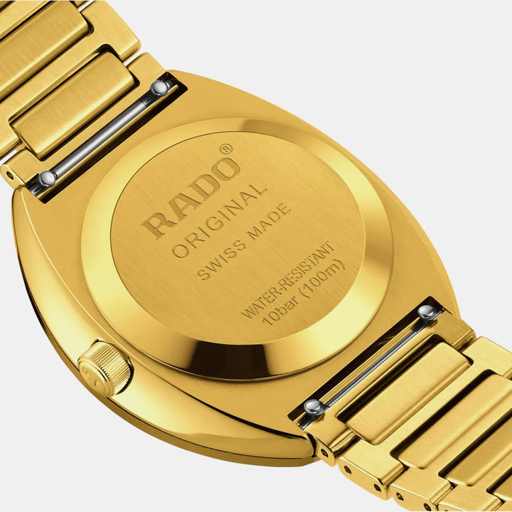 Rado DiaStar Original Diamonds 38mm Gold Dial 11 Diamonds Gold PVD Automatic