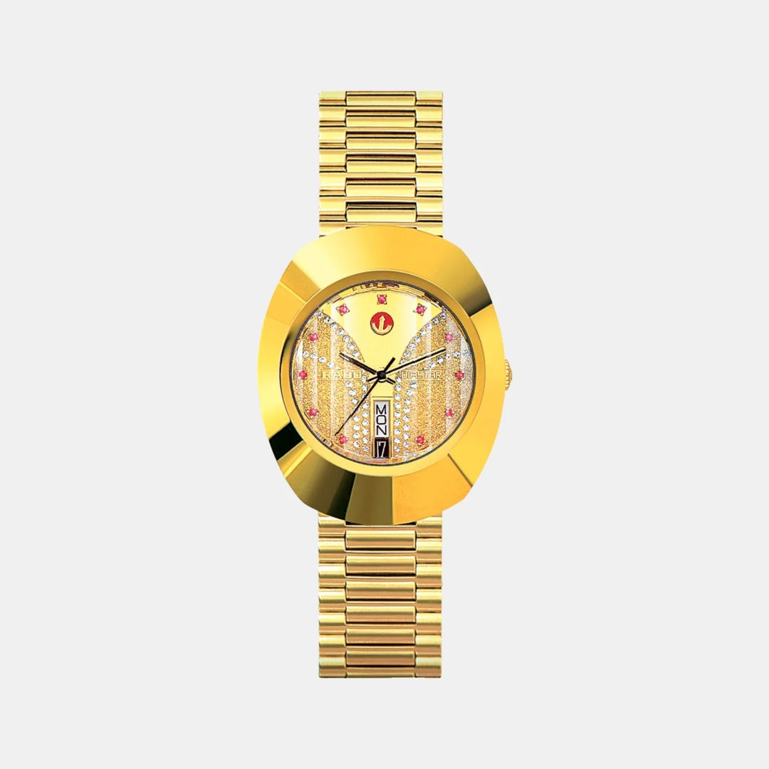 Rado The Original Automatic 35mm Champagne Dial Diamonds Gold PVD Bracelet