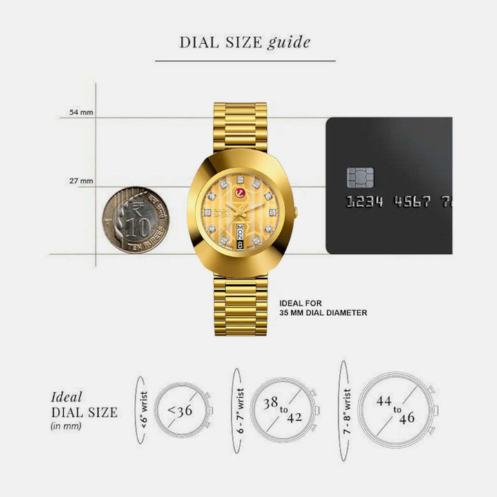 Rado The Original Automatic 35mm Gold Dial CVD Hardmetal Stainless Steel Bracelet