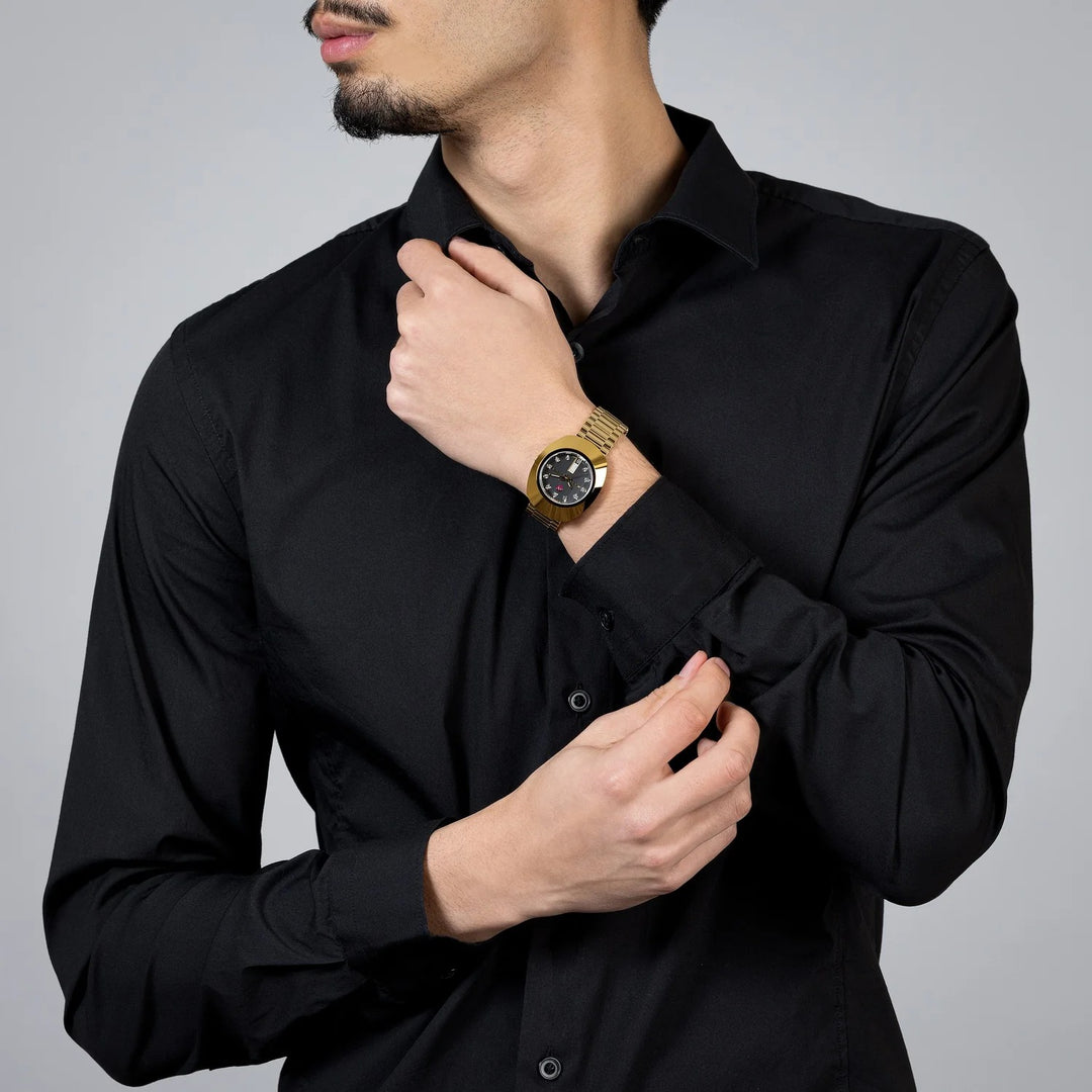 Rado The Original Automatic 35mm Black Dial Gold PVD CVD Hardmetal Bracelet