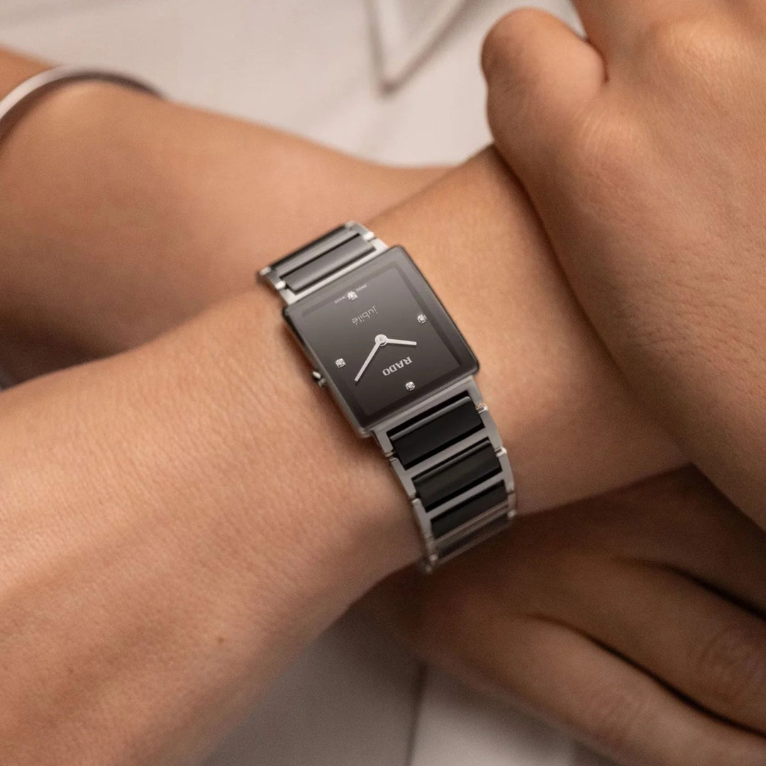 Rado Integral 23mm Black Diamond Dial Ladies Quartz Watch